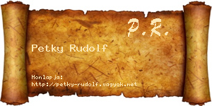 Petky Rudolf névjegykártya